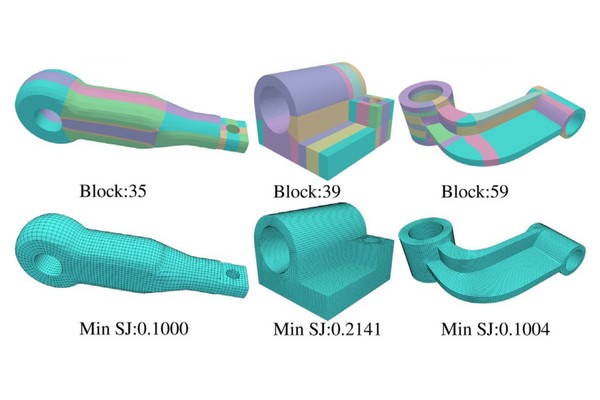 Illustration for IGA-Suitable Planar Parameterization with Patch Structure Simplification of Closed-Form Polysquare
